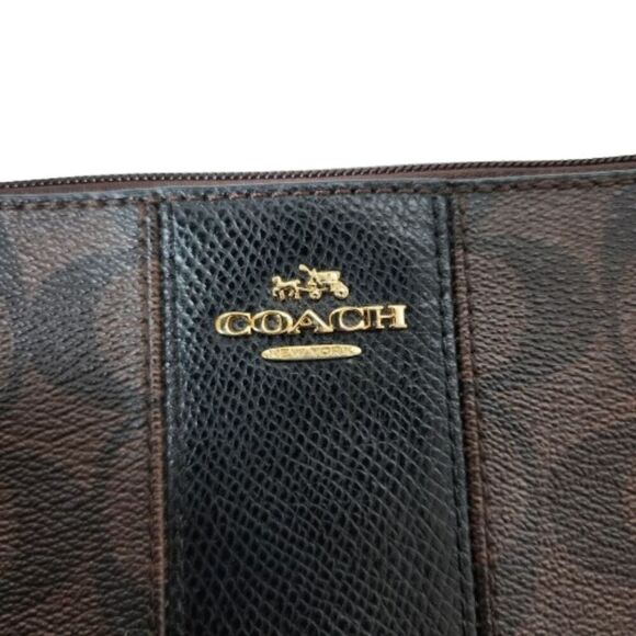 Coach Two Tone Brown Black Clutch Wristlet - Picture 4 of 5